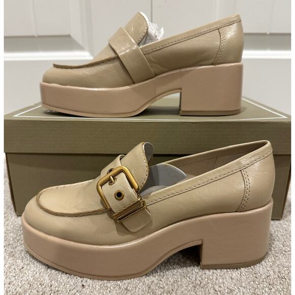 Women's Tan Loafers with Buckle Detail - Picture 3 of 12
